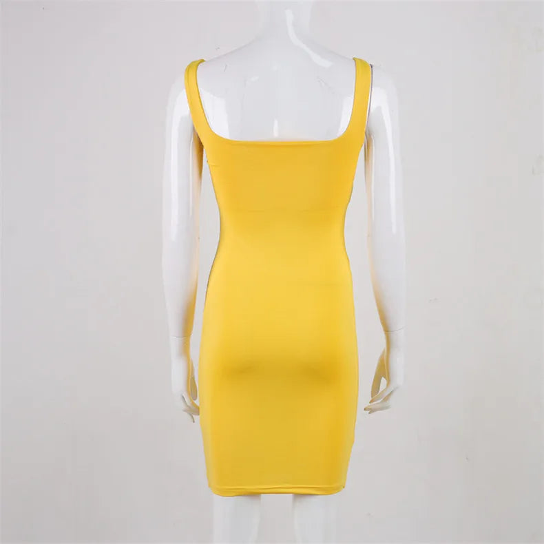 Red Mini Bodycon Women Summer Dress For Women2021 New Fashion Dress Backless Sexy Wrap Sleeveless Tight Dress Club Party платье