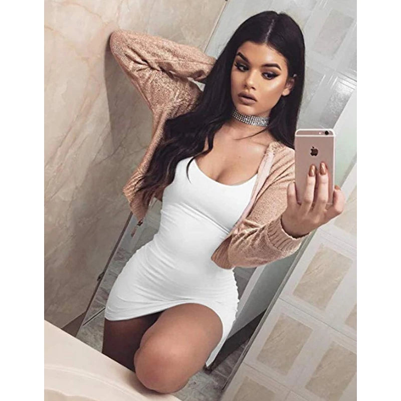 Red Mini Bodycon Women Summer Dress For Women2021 New Fashion Dress Backless Sexy Wrap Sleeveless Tight Dress Club Party платье