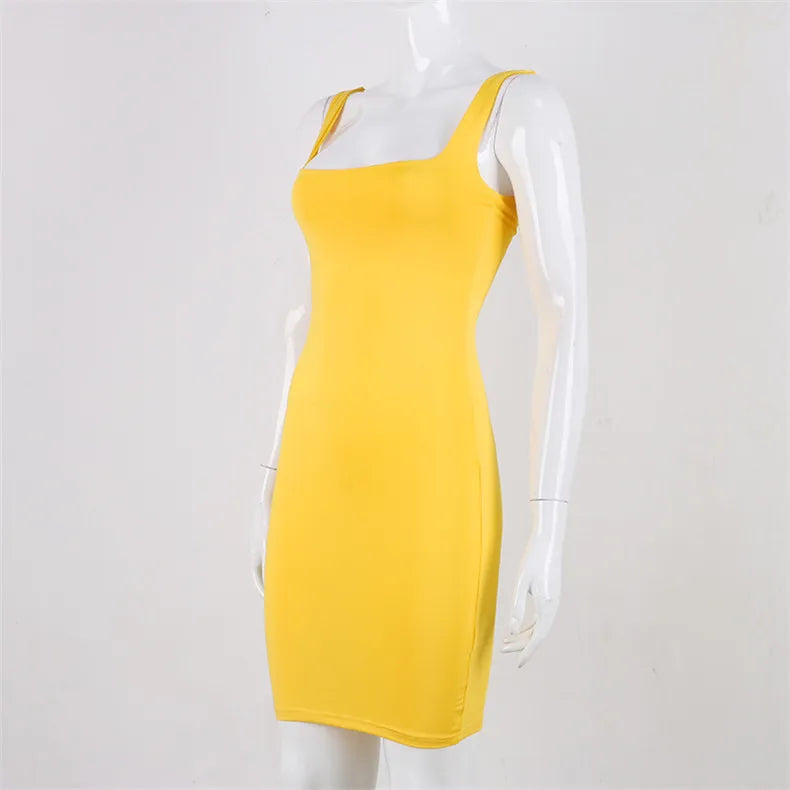 Red Mini Bodycon Women Summer Dress For Women2021 New Fashion Dress Backless Sexy Wrap Sleeveless Tight Dress Club Party платье