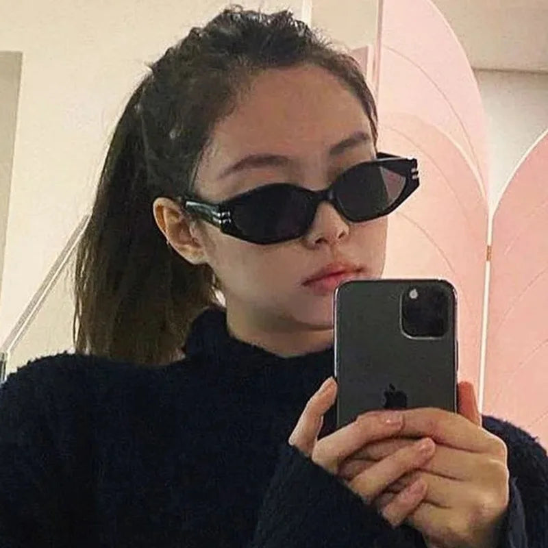 Vintage Black Square Sunglasses Woman Luxury Brand Small Rectangle Sun Glasses Female Gradient Clear Eyewear Oculos De Sol