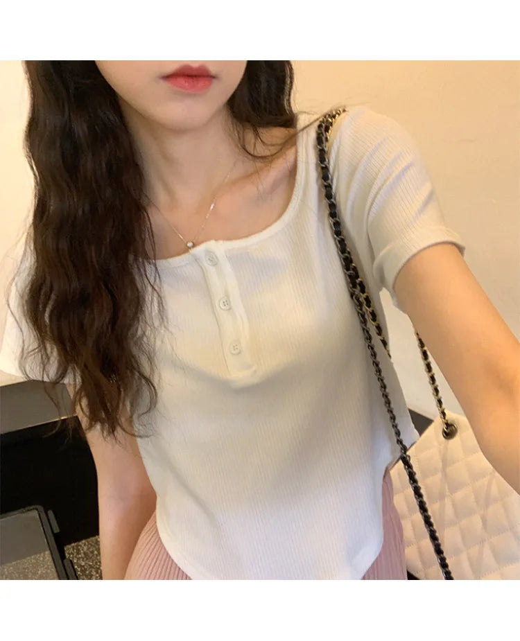 Y2k Korean Sweet Tee Casual Slim Fit Women's T-Shirt