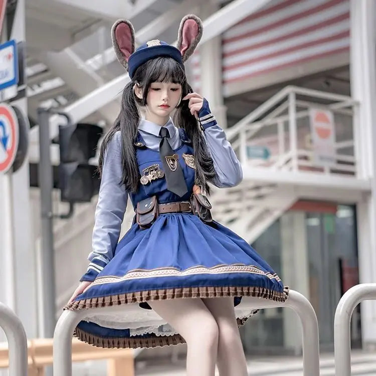 Women Y2k Aesthetic Lolita Style Bow Dress Shorts Set Japanese Gothic Lace Flare Sleeve Button Shirt Dress Punk Party Mini Dress
