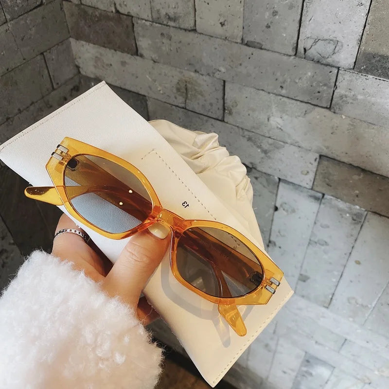 Vintage Black Square Sunglasses Woman Luxury Brand Small Rectangle Sun Glasses Female Gradient Clear Eyewear Oculos De Sol