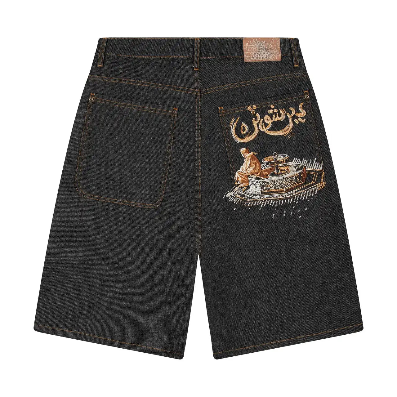 Streetwear Vintage Denim Shorts Y2K Jeans Mens Womens Hip Hop Pocket Vintage Washed Baggy Jeans Low Rise Over The Knee Pants