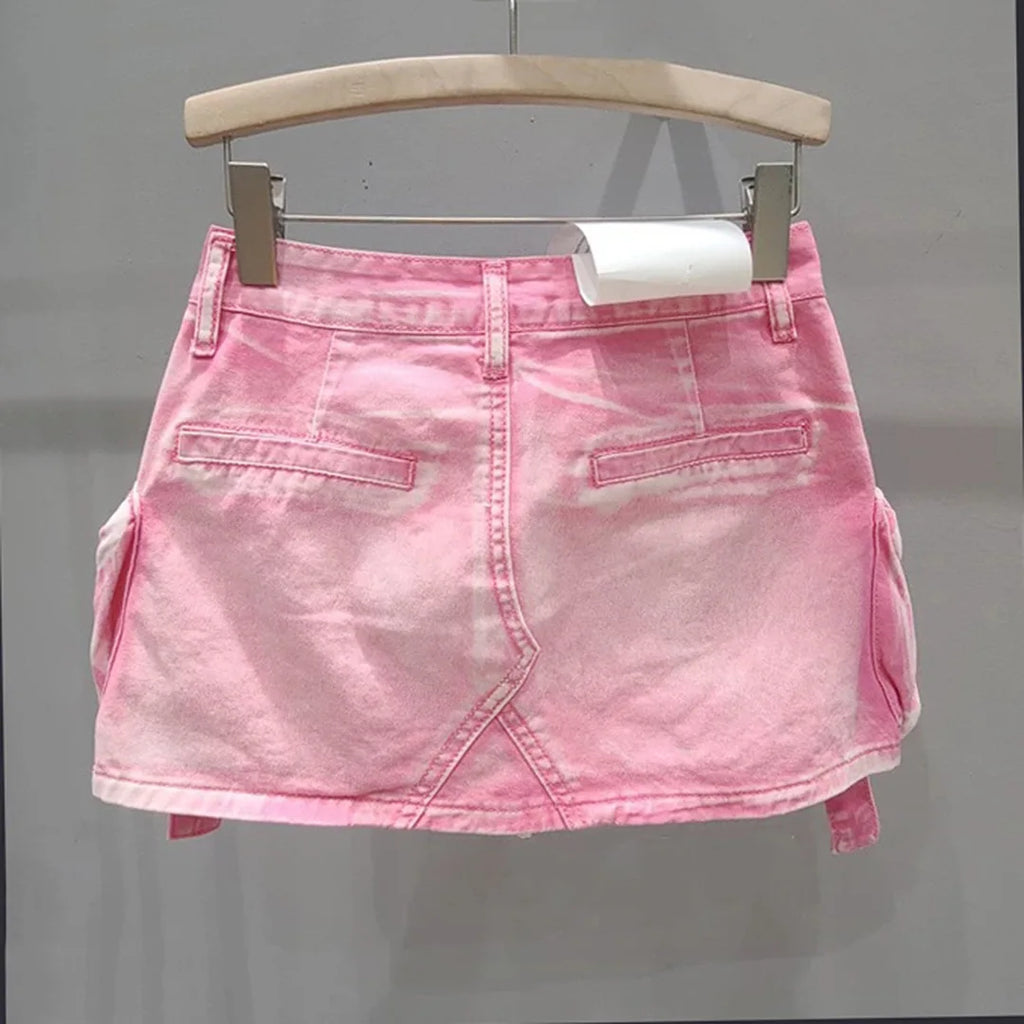 Vintage Y2k Skirt for Women Clothing Street Fashion Harajuku Hip Hop Washing Aging Mini Skirt Jean Casual Sexy Denim Skirt