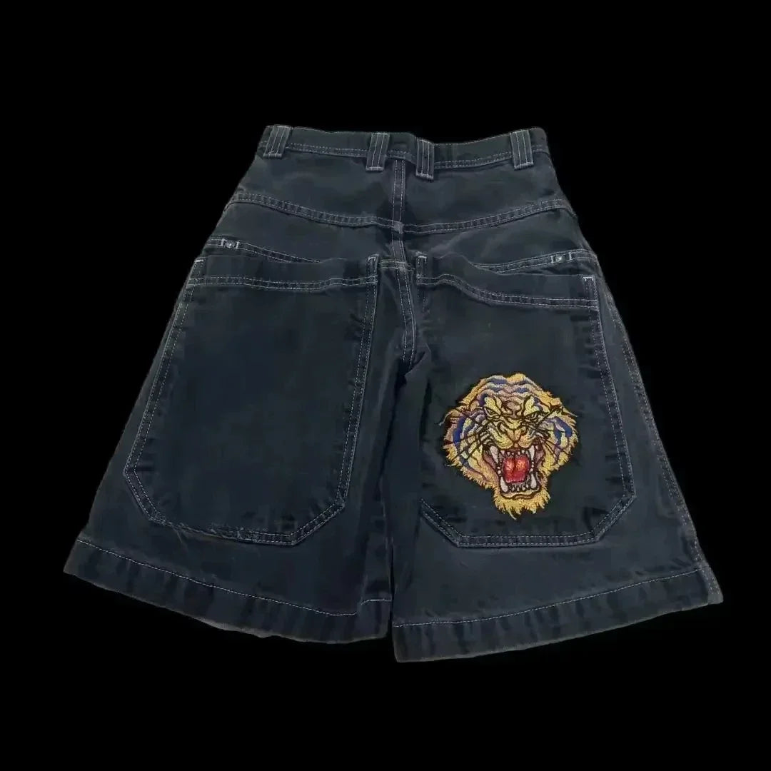 Y2K Baggy Shorts vintage American Streetwear printing Denim Shorts 2000s Hip Hop Men Women Casual Basketball Shorts Streetwear