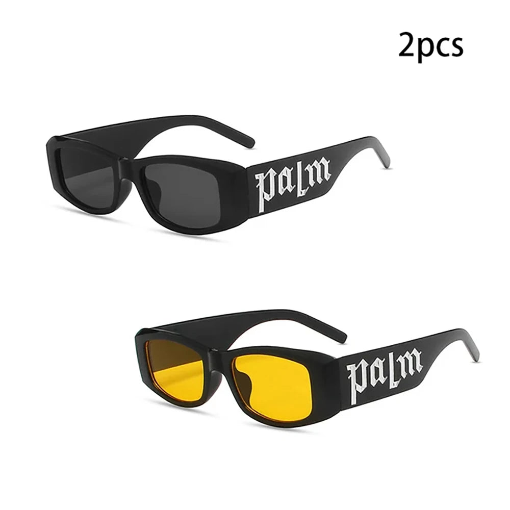 1/2pcs Colorful candy colored fashionable wide leg sunglasses for men and women, UV resistant candy colored letter sunglasses