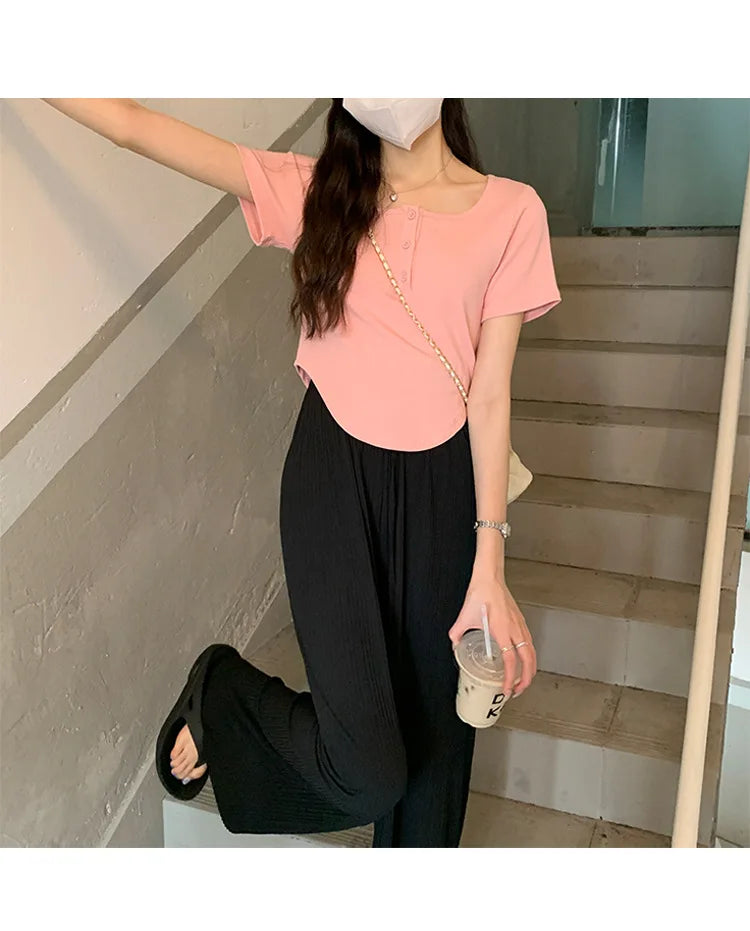 Y2k Korean Sweet Tee Casual Slim Fit Women's T-Shirt