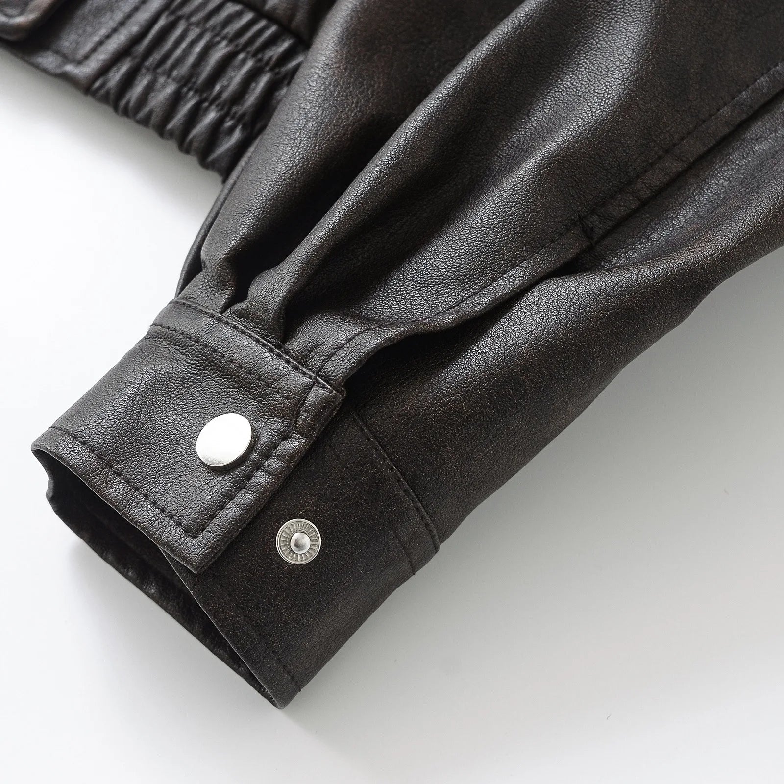 Faux Leather Women Jackets Pu Coats Turn Down Collar Coat Casual Loose Y2k Streetwear Splice Work Jacket Autumn Winter 2025