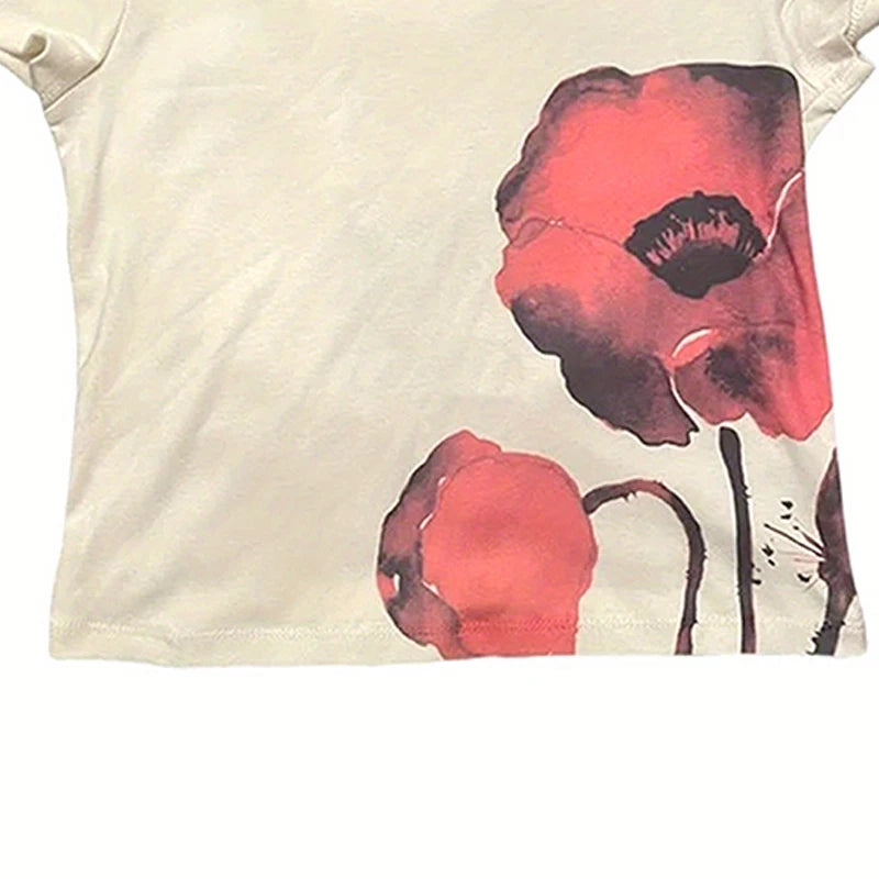 Y2K Aesthetic Summer Baby Tee Korean Popular Clothes