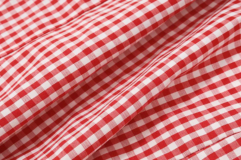 Women's Vintage Y2K Red Plaid Mini Dresses Sexy Backless Lace Spaghetti Strap Dress Woman Elegant Slim Evening Party Vestidos