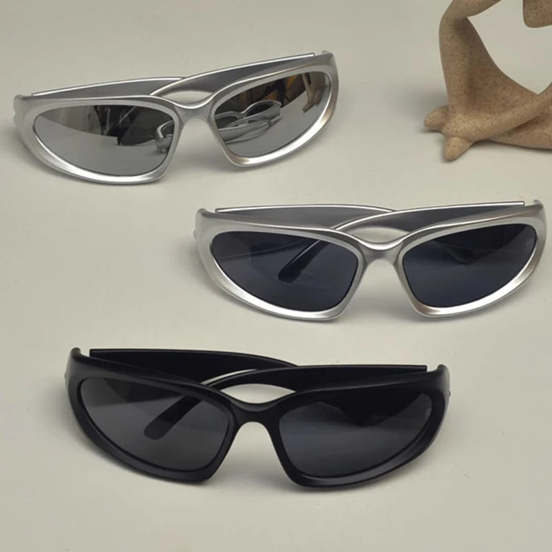 New Y2K Sports Punk Sunglasses Women Brand Designer Square Goggle Men Luxury Sun Glasses UV400 Colorful Mirror Fashion Eyewear