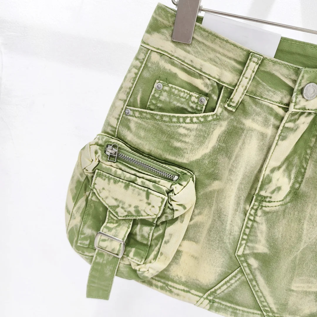 Vintage Y2k Skirt for Women Clothing Street Fashion Harajuku Hip Hop Washing Aging Mini Skirt Jean Casual Sexy Denim Skirt