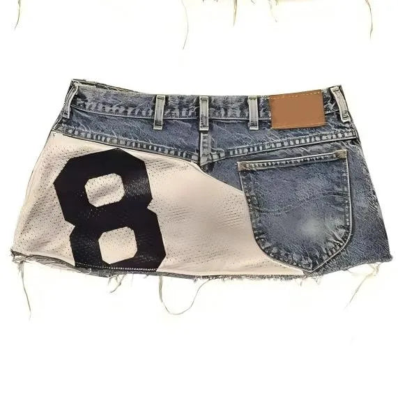 Trend Personality Splice American Street Spicy Girls Patch Letter Mini Skirts Retro Dressing Up Sexy Y2k Skirts Gothic Skirts