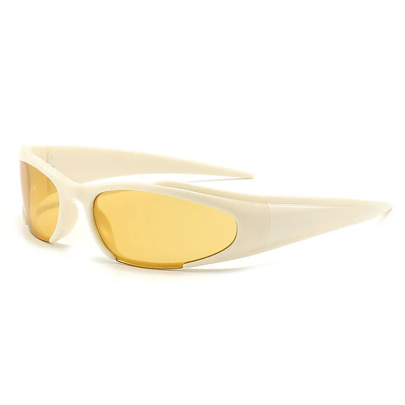 Y2k Sunglasses For Women Vintage Punk Men's Sun Glasses Retro Oval Mirror Lenses Eyewear Outdoor Cycling Goggle UV400