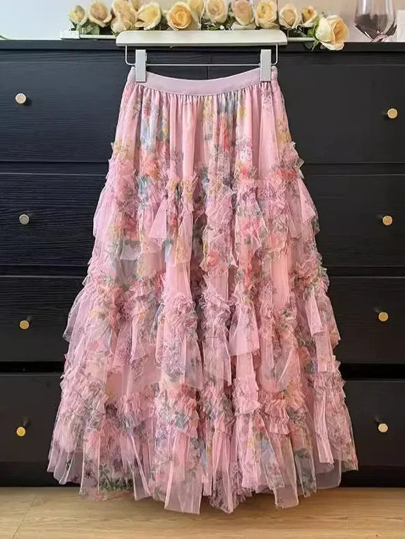 Long Skirts for Women Clothing Fairycore Y2k Skirt Vintage Fashion Clothes Casual Elegant Streetwear Bohemian Harajuku Print