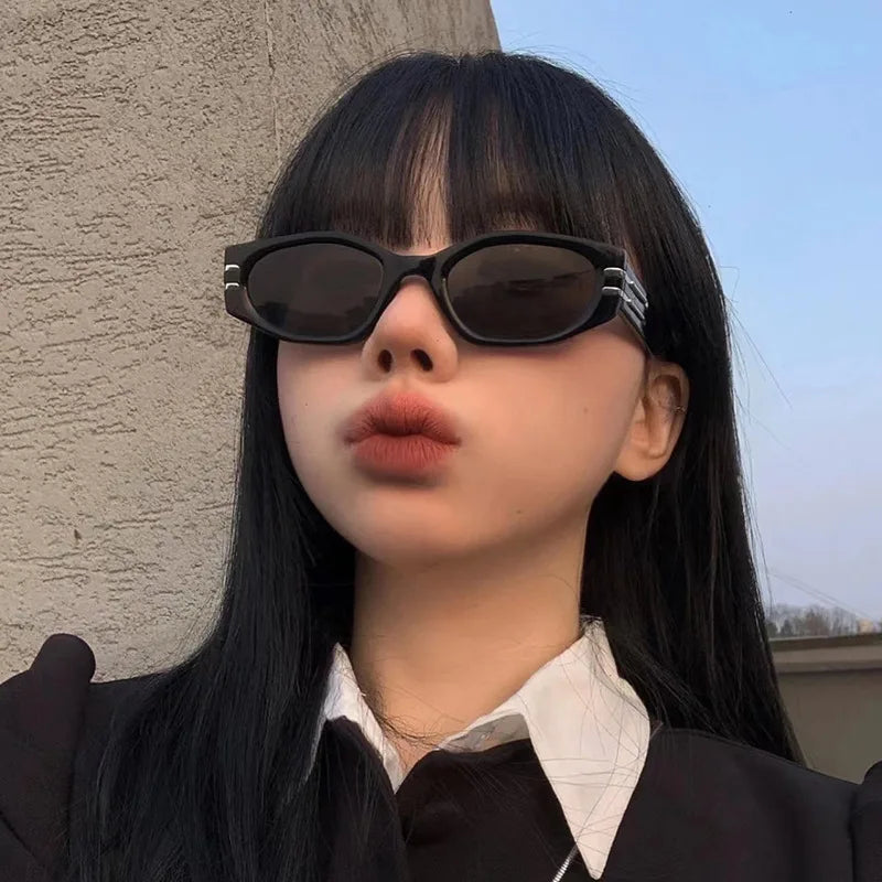 Vintage Black Square Sunglasses Woman Luxury Brand Small Rectangle Sun Glasses Female Gradient Clear Eyewear Oculos De Sol