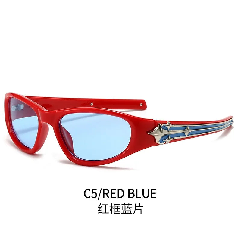 Y2k Fashion Punk Sports Sunglasses for Men Women Luxury Brand Designer Sun Glasses Men's Vintage Shades UV400 Goggle Eyewear
