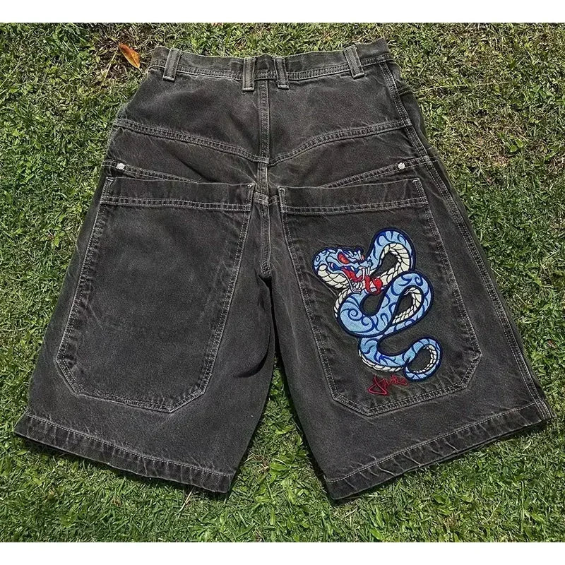 Y2K Baggy Shorts vintage American Streetwear printing Denim Shorts 2000s Hip Hop Men Women Casual Basketball Shorts Streetwear