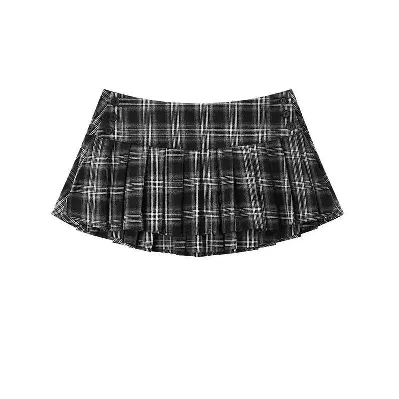Summer Mini Skirts For Woman Graduation Seaon Red Plaid Skirts Women Y2k Skirts Vintage Clothes Pleated Skirts Preppy Style
