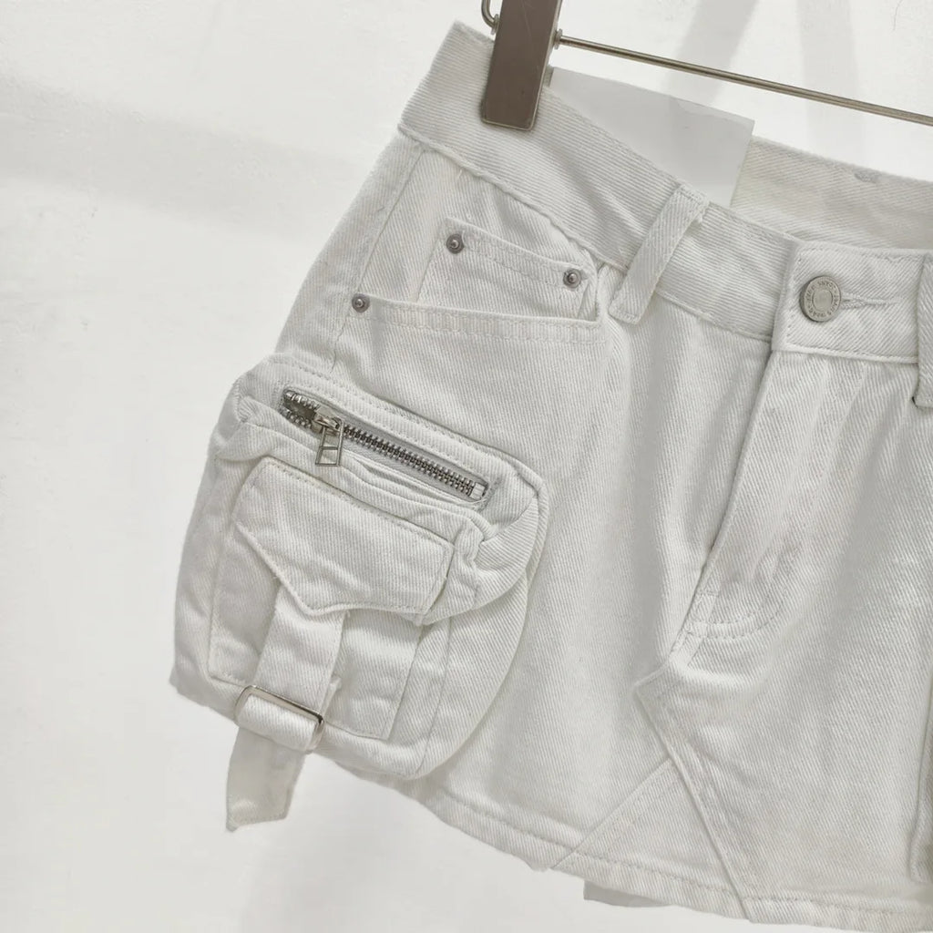 Vintage Y2k Skirt for Women Clothing Street Fashion Harajuku Hip Hop Washing Aging Mini Skirt Jean Casual Sexy Denim Skirt
