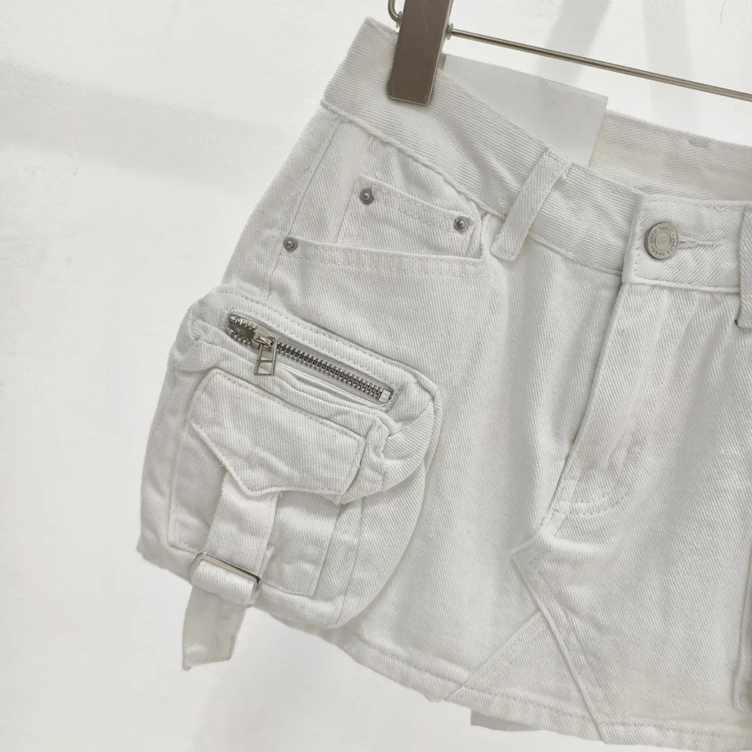 Vintage Y2k Skirt for Women Clothing Street Fashion Harajuku Hip Hop Washing Aging Mini Skirt Jean Casual Sexy Denim Skirt