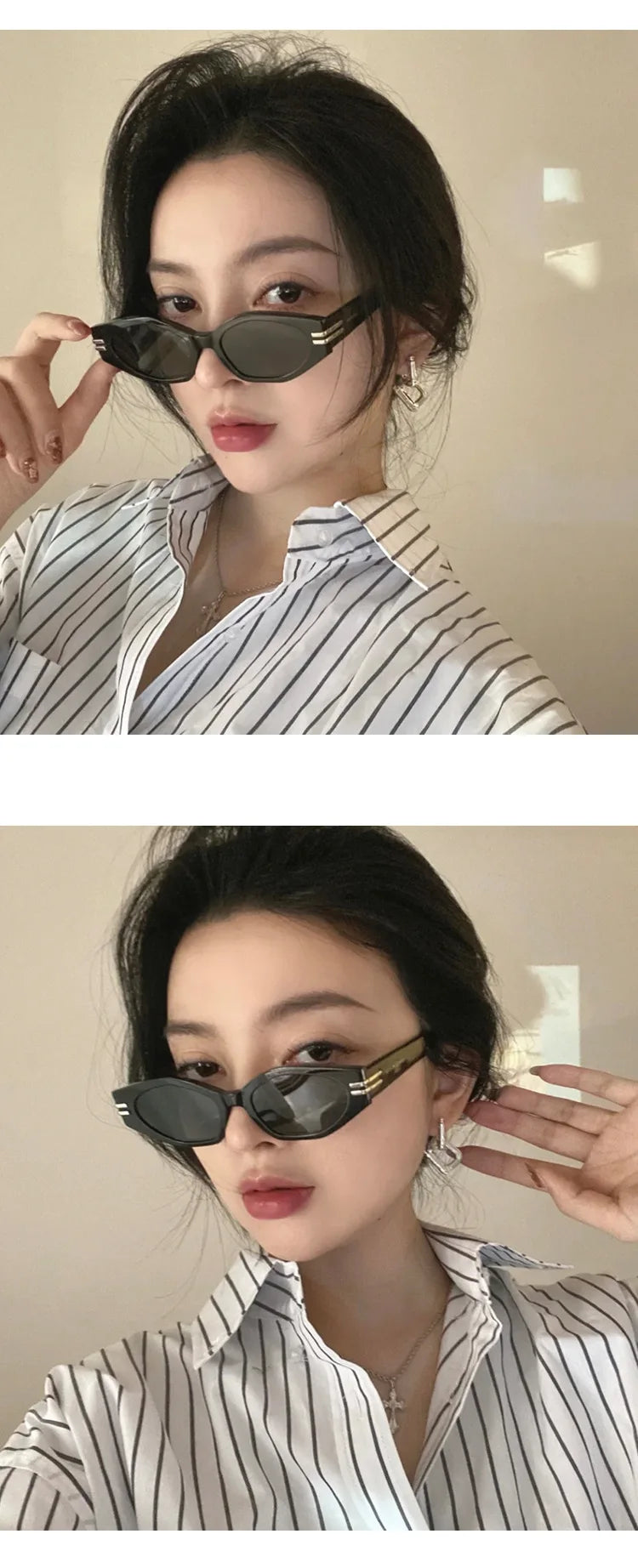 Vintage Black Square Sunglasses Woman Luxury Brand Small Rectangle Sun Glasses Female Gradient Clear Eyewear Oculos De Sol
