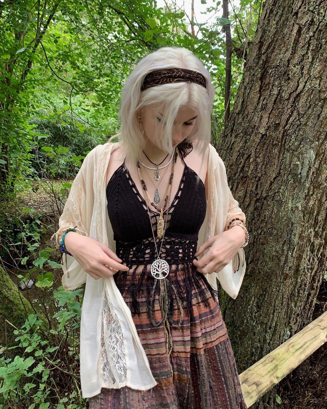 y2k Fairy Grunge Women's Summer Long Skirts High-Waisted Vintage Stripes Print Bohemian Style High Waist Skirt Beachwear