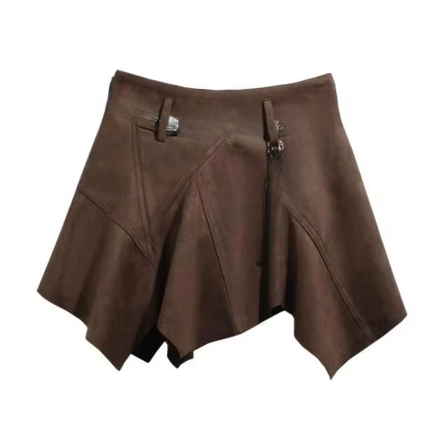 Women's Skirt Y2k Summer Fashion New Vintage Clothing Irregular Skirt Pleated Belts Beading Vintage Clothing Design Short Skirts