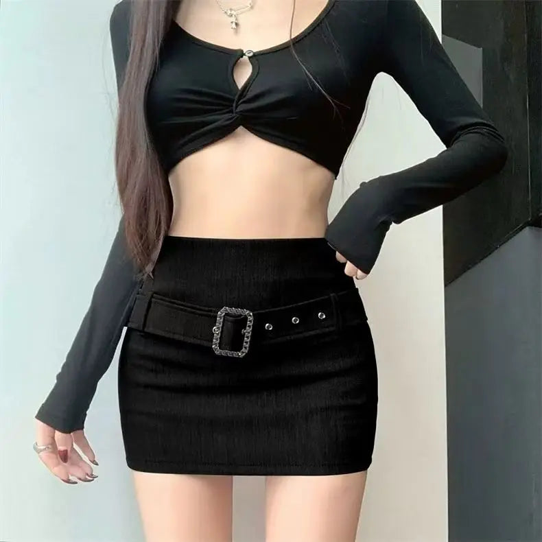 Vintage Y2k Skirt for Women Clothing Street Fashion Harajuku Hip Hop Washing Aging Mini Skirt Jean Casual Sexy Denim Skirt