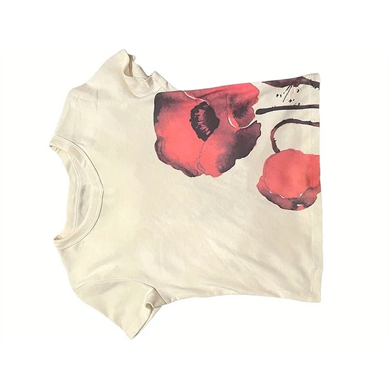 Y2K Aesthetic Summer Baby Tee Korean Popular Clothes