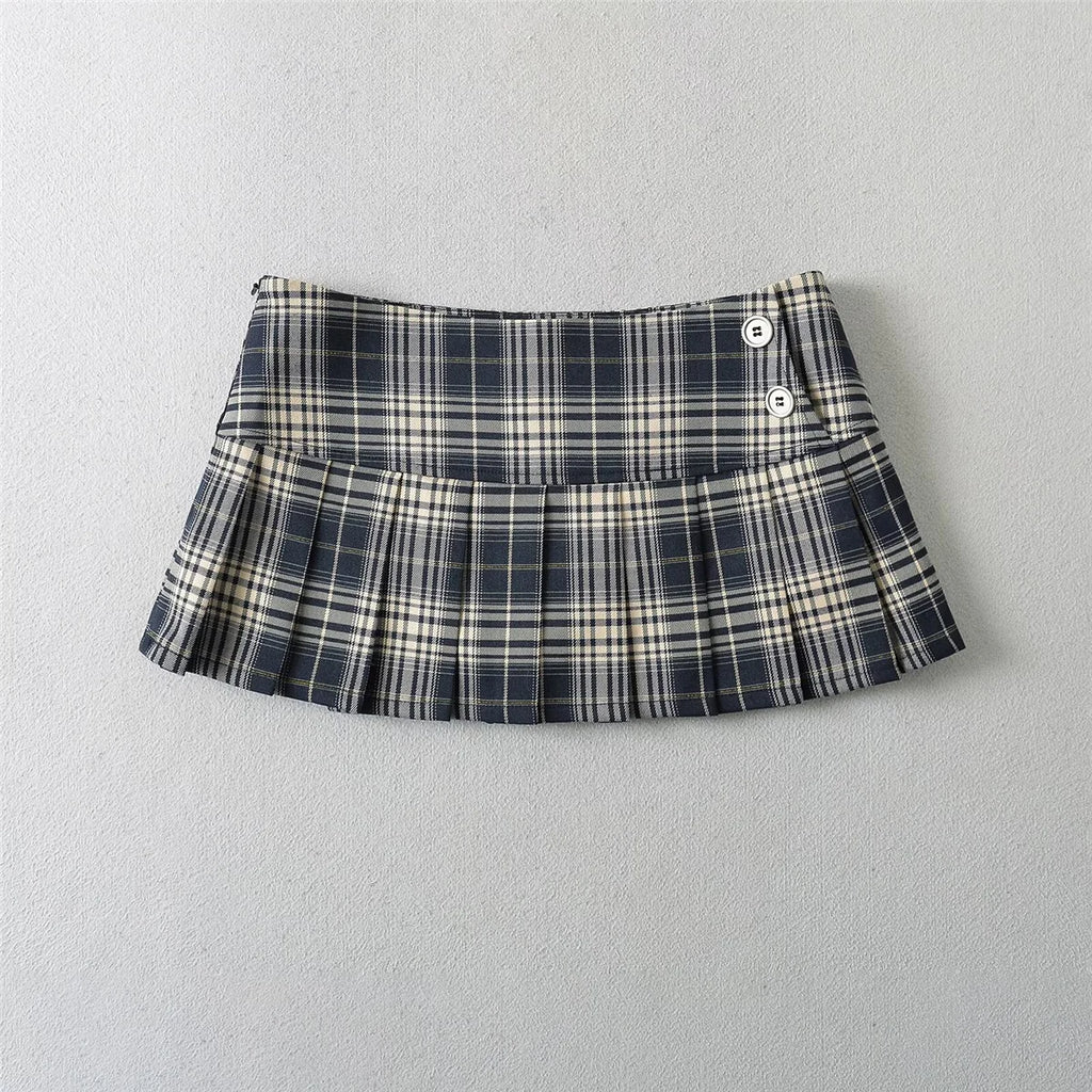 Summer Mini Skirts For Woman Graduation Seaon Red Plaid Skirts Women Y2k Skirts Vintage Clothes Pleated Skirts Preppy Style