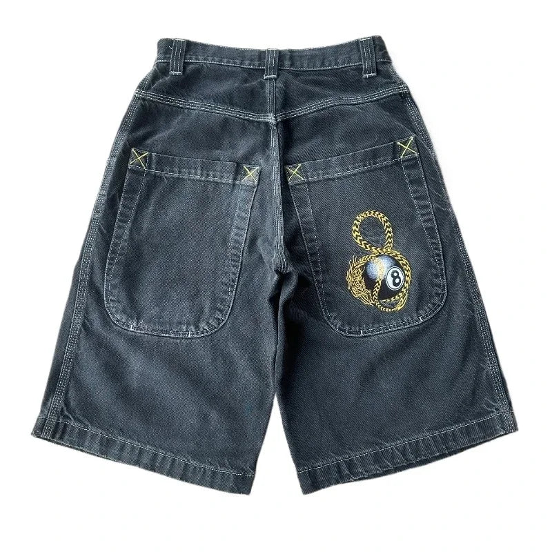 Y2K Baggy Shorts vintage American Streetwear printing Denim Shorts 2000s Hip Hop Men Women Casual Basketball Shorts Streetwear