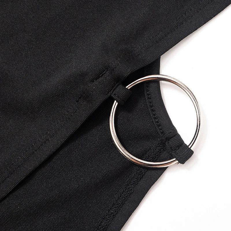 Y2k Black Spaghetti Strap Mini Robe Dress Women Backless Sexy Party Thigh Slit Slim Suspender Skirts 2024 Summer Evening Dresses