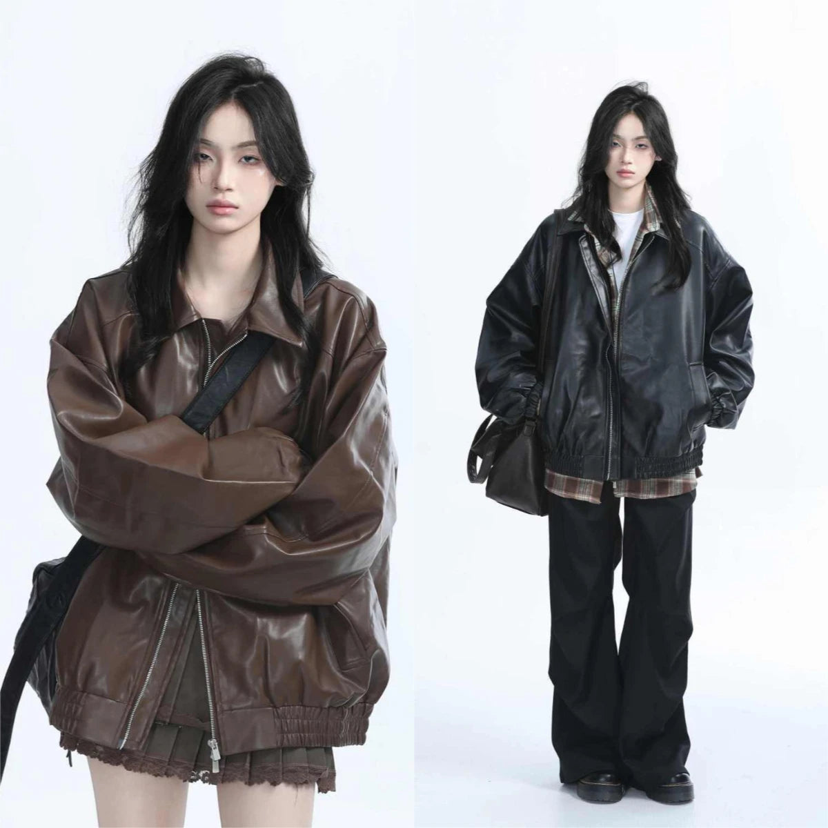 Harajuku Thin Leather Jackets Retro Autumn 2025 Korean Fashion American Vintage Denim Coats Women and Mens Casual Y2k Clothing
