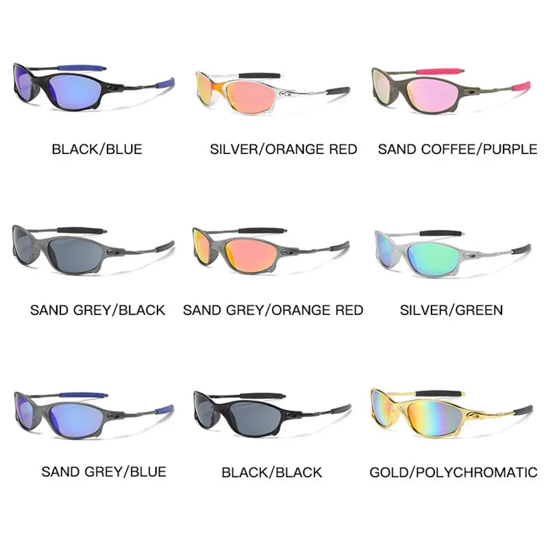 Fashion Colorful Sport Sunglasses Sun Glasses Goggles Gradient UV400 Windproof Sunglasses for Men Women Retro De Sol Masculino