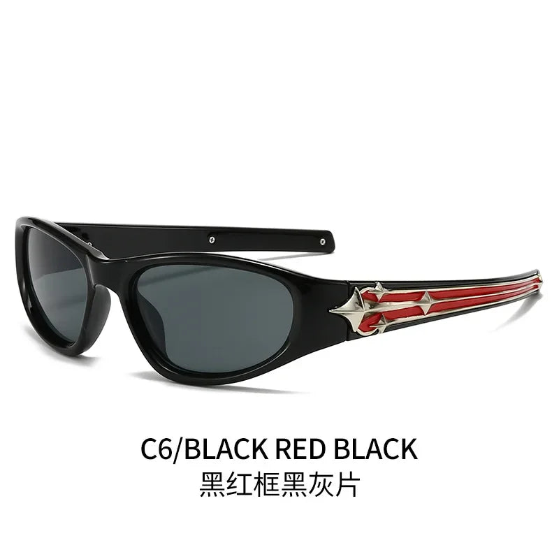Y2k Fashion Punk Sports Sunglasses for Men Women Luxury Brand Designer Sun Glasses Men's Vintage Shades UV400 Goggle Eyewear
