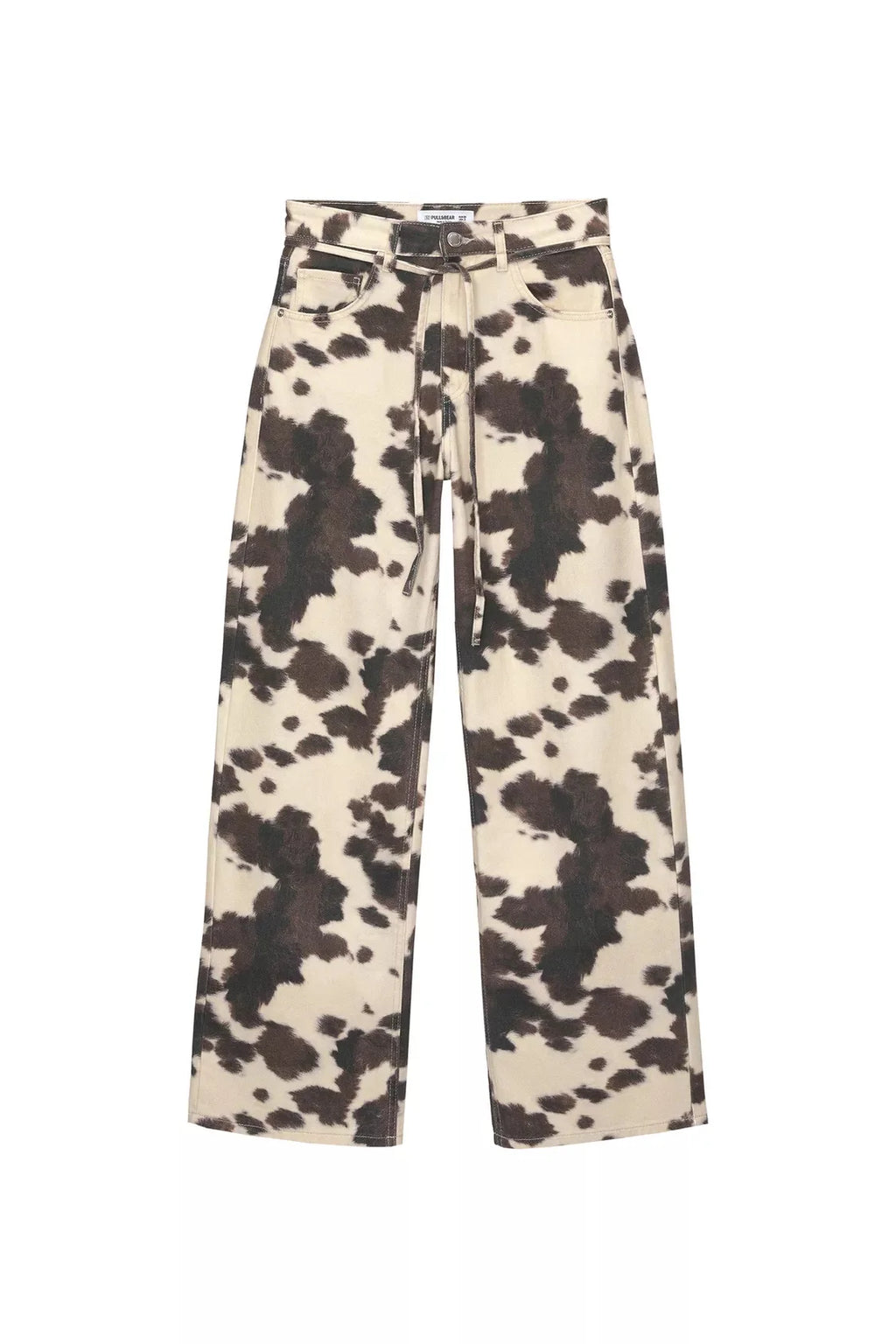 Vintage Cow Print Women's Jeans Y2K Washed Wide Leg Baggy Jeans Woman American Style Fashion Unisex Baggy Streetwear Denim Pants