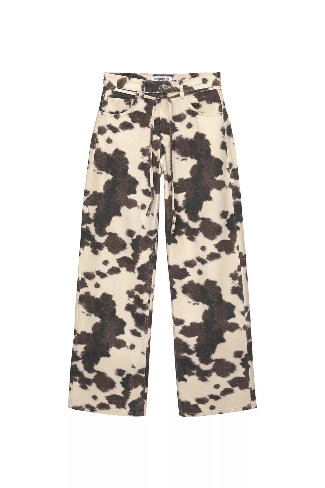 Vintage Cow Print Women's Jeans Y2K Washed Wide Leg Baggy Jeans Woman American Style Fashion Unisex Baggy Streetwear Denim Pants