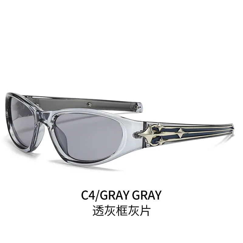 Y2k Fashion Punk Sports Sunglasses for Men Women Luxury Brand Designer Sun Glasses Men's Vintage Shades UV400 Goggle Eyewear