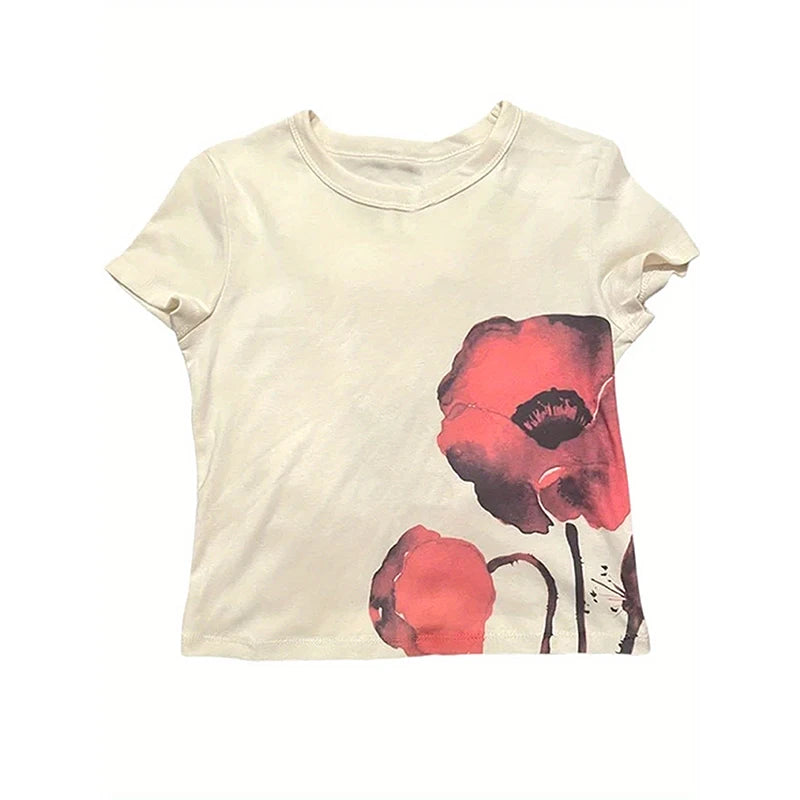 Y2K Aesthetic Summer Baby Tee Korean Popular Clothes