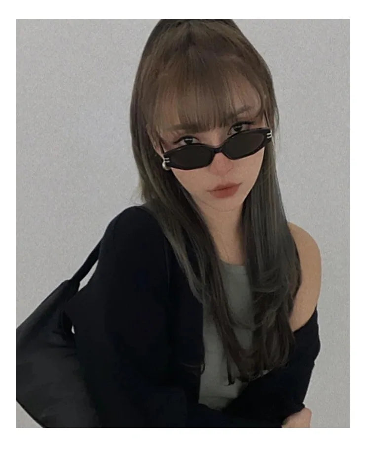 Vintage Black Square Sunglasses Woman Luxury Brand Small Rectangle Sun Glasses Female Gradient Clear Eyewear Oculos De Sol