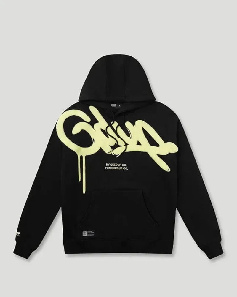 Y2K Style Hoodie with Pearl Details, Gothic Letter Print Zip-Up Hooded Sweatshirt