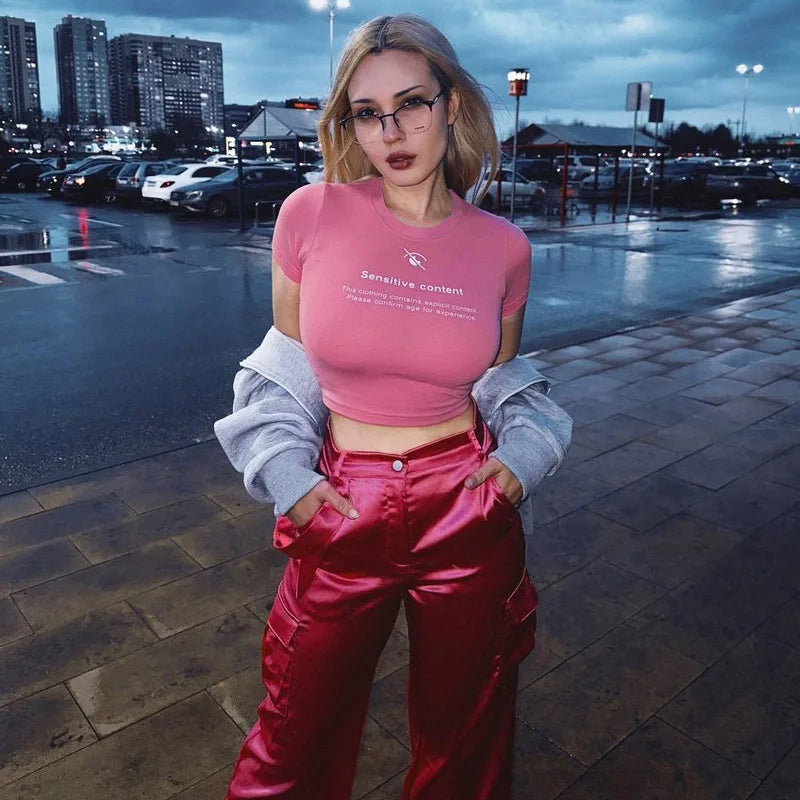 Punk Y2k Women's Baby Tee Aesthetic