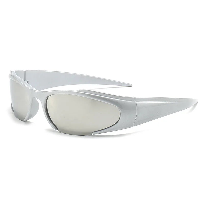 Y2k Sunglasses For Women Vintage Punk Men's Sun Glasses Retro Oval Mirror Lenses Eyewear Outdoor Cycling Goggle UV400