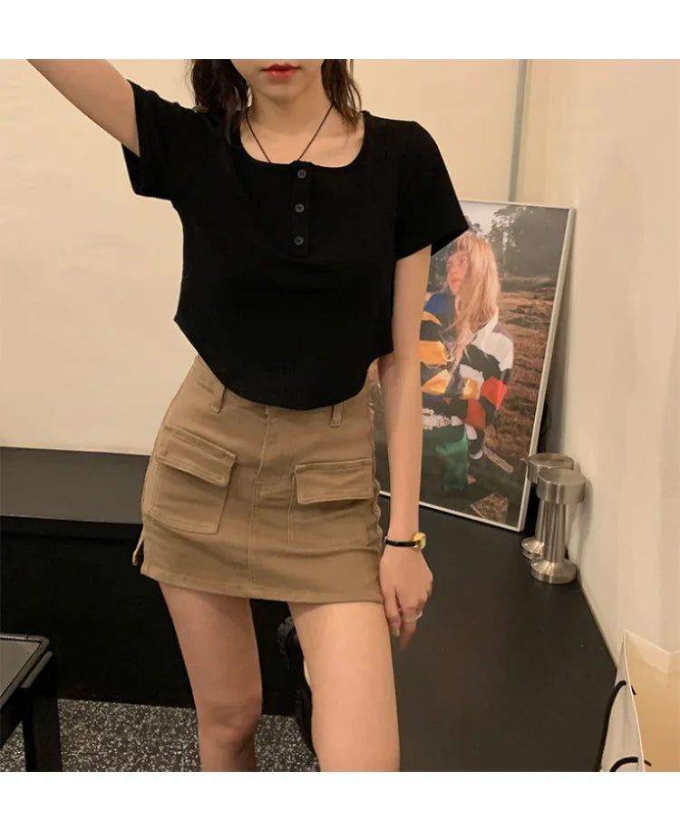 Y2k Korean Sweet Tee Casual Slim Fit Women's T-Shirt