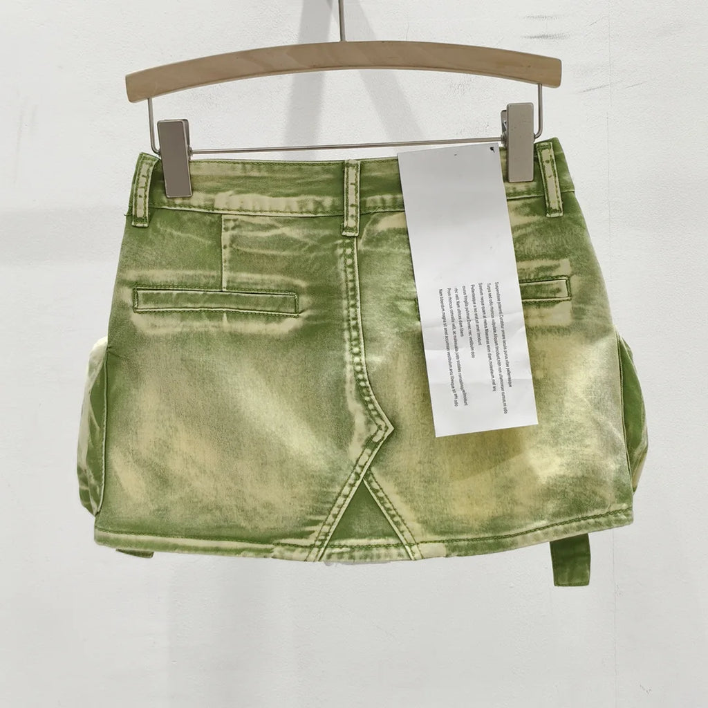 Vintage Y2k Skirt for Women Clothing Street Fashion Harajuku Hip Hop Washing Aging Mini Skirt Jean Casual Sexy Denim Skirt
