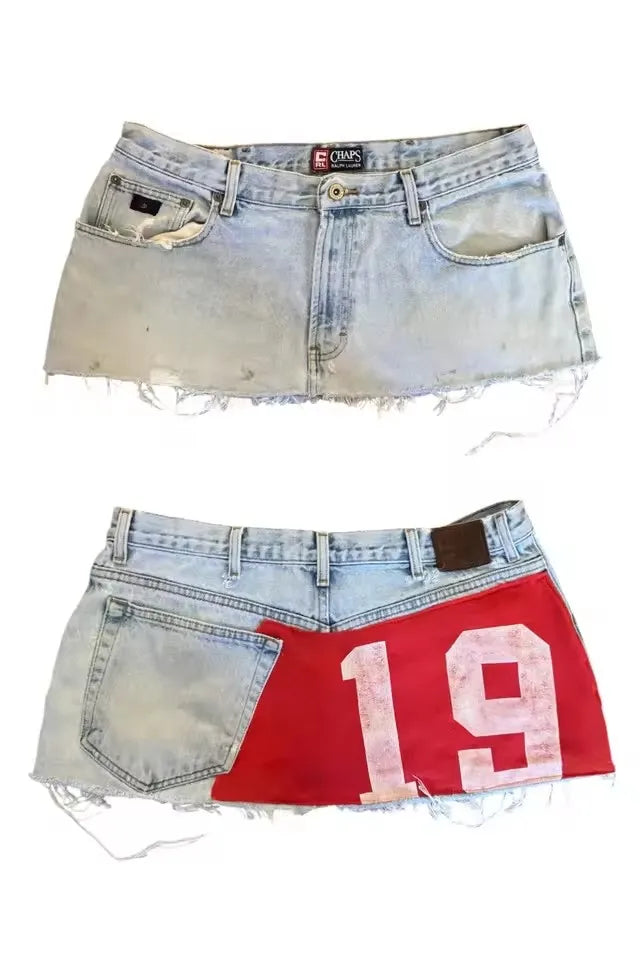 Trend Personality Splice American Street Spicy Girls Patch Letter Mini Skirts Retro Dressing Up Sexy Y2k Skirts Gothic Skirts