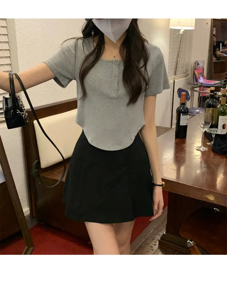 Y2k Korean Sweet Tee Casual Slim Fit Women's T-Shirt