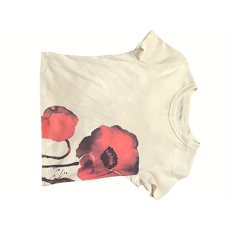 Y2K Aesthetic Summer Baby Tee Korean Popular Clothes